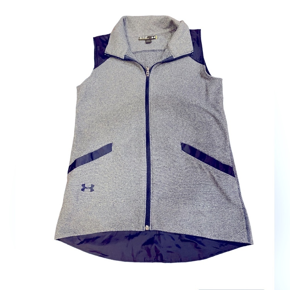Under Armor Cold Gear Men’s vest size extra small gray and blue Fleece